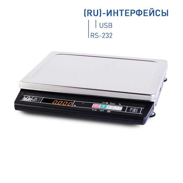 Фото весы фасовочные мк-6.2-а21 (ru) (нпв 6 кг, платформа 336*240 мм, led-дисплей, usb, rs-232)