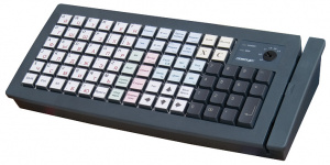 Фото программируемая клавиатура posiflex kb-6600b черная c ридером магнитных карт на 1-3 дорожки
