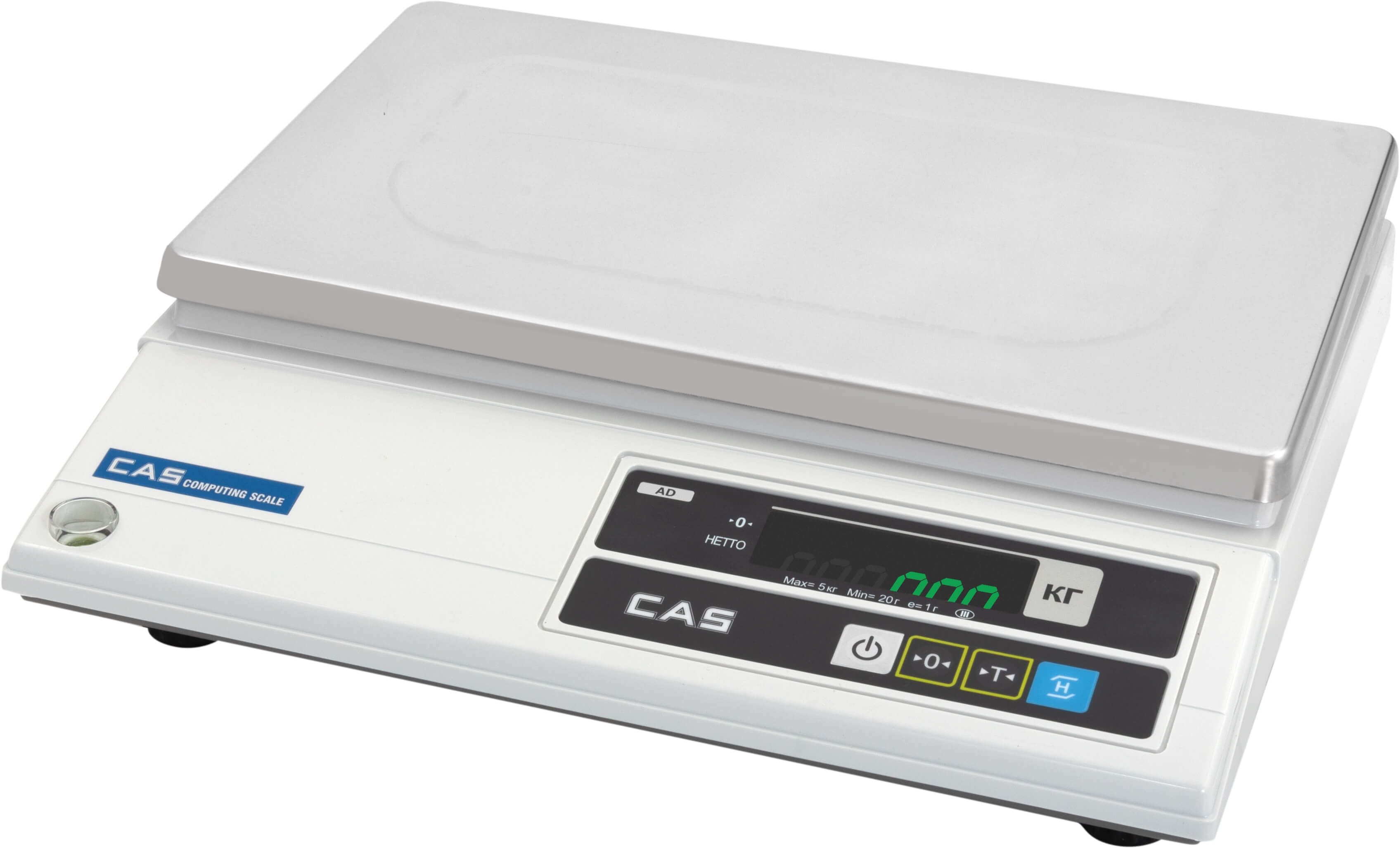 Фото настольные весы cas ad c rs-232 для подключения к пк, pos или кассе